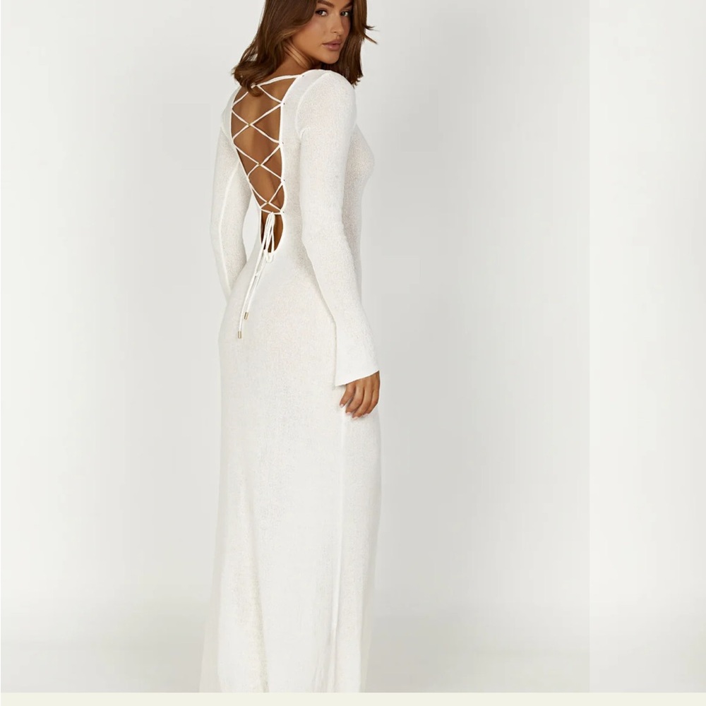 Meshki Cream Long Sleeve Dress